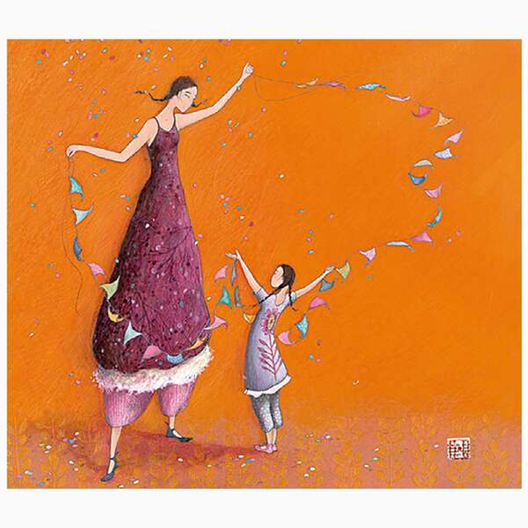 Pictura Aquarupella Gaëlle Boissonnard Tarjeta Doble 14x16cm - Acabado en Barniz de Relieve UV Grueso - Laminado Mate de Tacto Suave - Papel con Certi 1