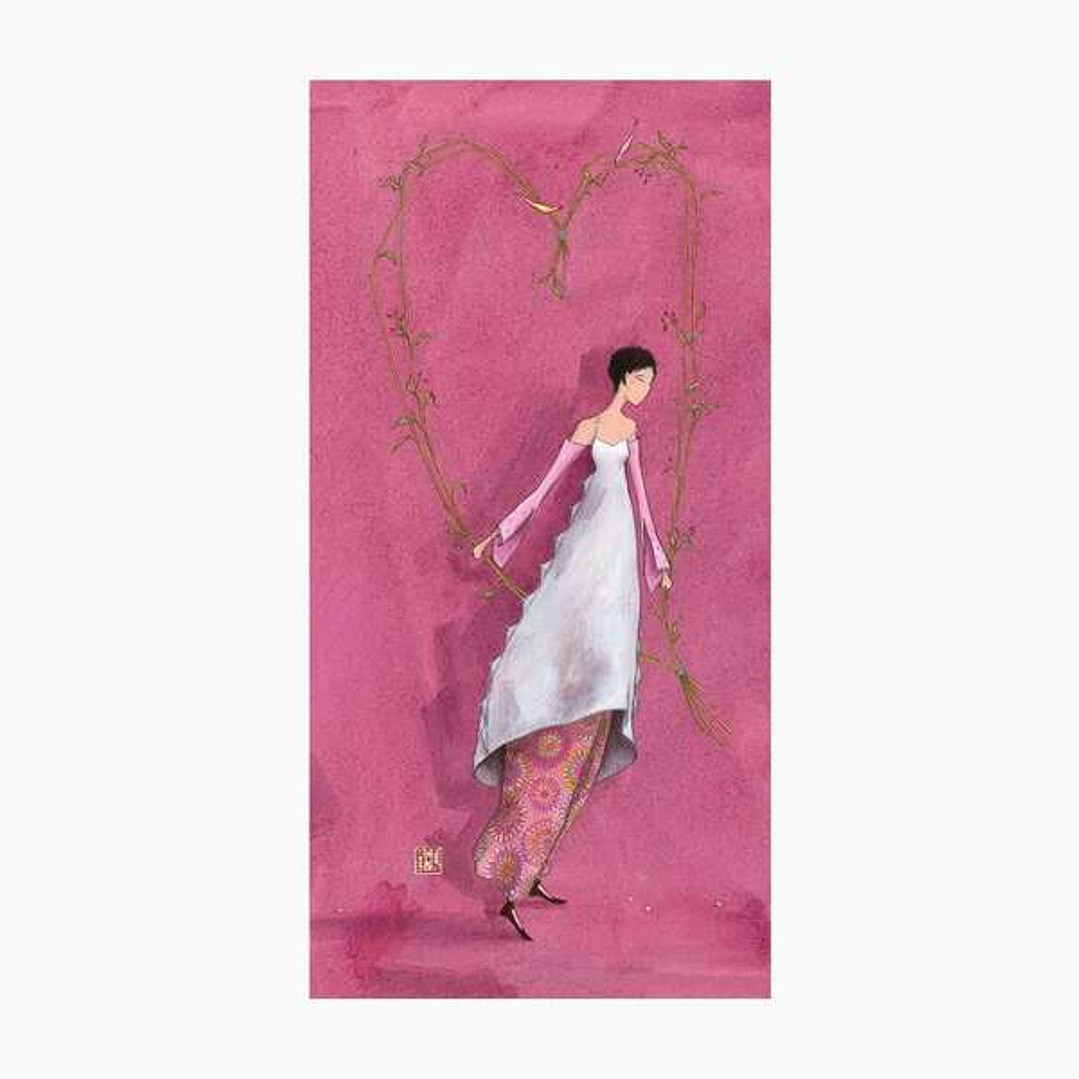 Pictura Aquarupella Gaëlle Boissonnard Tarjeta Doble 10.5x21cm - Acabado en Barniz de Relieve UV Grueso - Laminado Mate de Tacto Suave - Papel con Cer 1