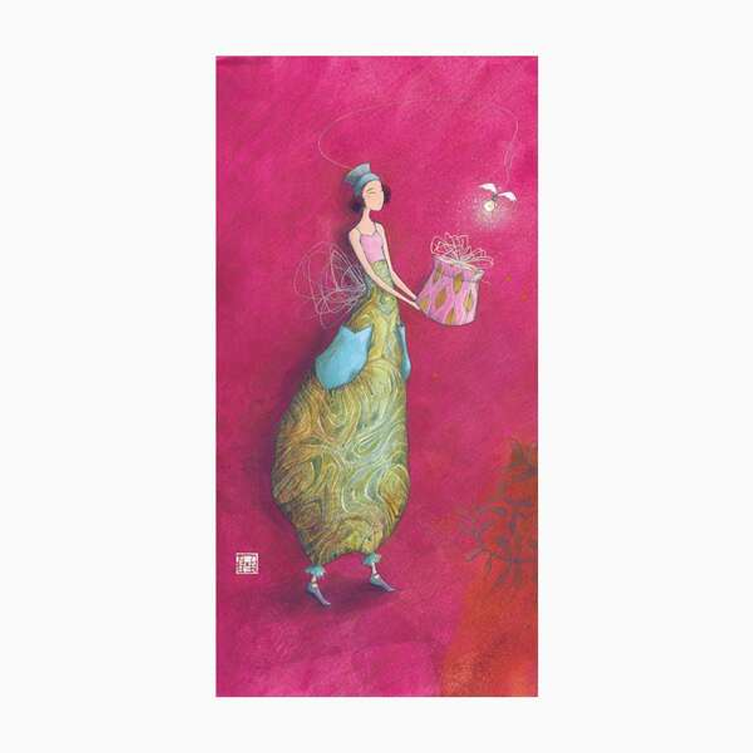 Pictura Aquarupella Gaëlle Boissonnard Tarjeta Doble 10.5x21cm - Acabado en Barniz de Relieve UV Grueso - Laminado Mate de Tacto Suave - Papel con Cer 1