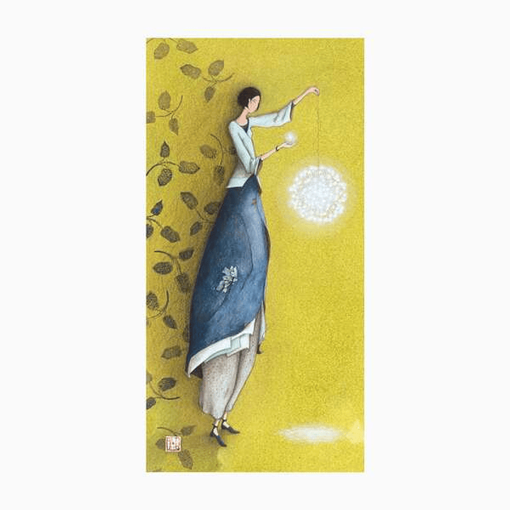 Pictura Aquarupella Gaëlle Boissonnard Tarjeta Doble 10.5x21cm - Acabado en Barniz de Relieve UV Grueso - Laminado Mate de Tacto Suave - Papel con Cer 1