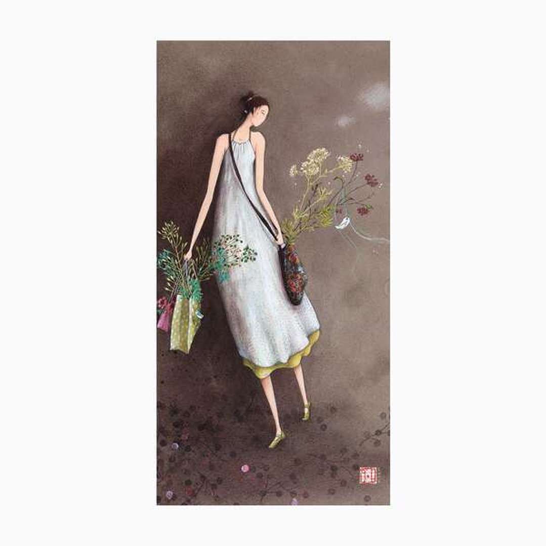 Pictura Aquarupella Gaëlle Boissonnard Tarjeta Doble 10.5x21cm - Acabado en Barniz de Relieve UV Grueso - Laminado Mate de Tacto Suave - Papel con Cer 1