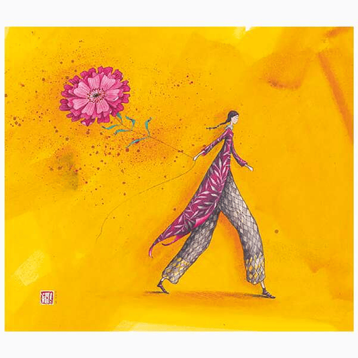 Pictura Aquarupella Gaëlle Boissonnard Tarjeta Doble 14x16cm - Acabado en Barniz de Relieve UV Grueso - Laminado Mate de Tacto Suave - Papel con Certi 1