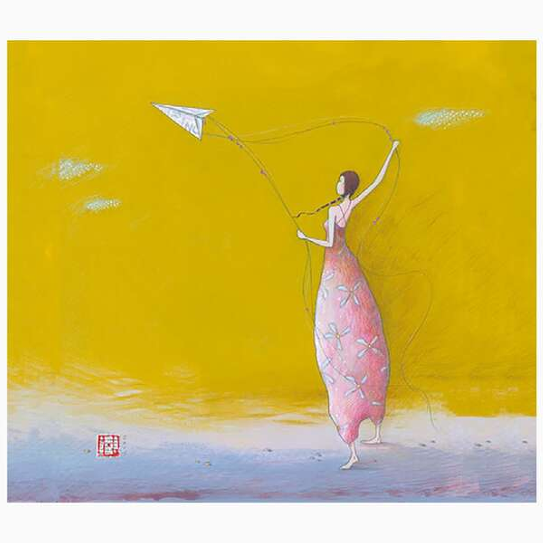 Pictura Aquarupella Gaëlle Boissonnard Tarjeta Doble 14x16cm - Acabado en Barniz de Relieve UV Grueso - Laminado Mate de Tacto Suave - Papel con Certi 1