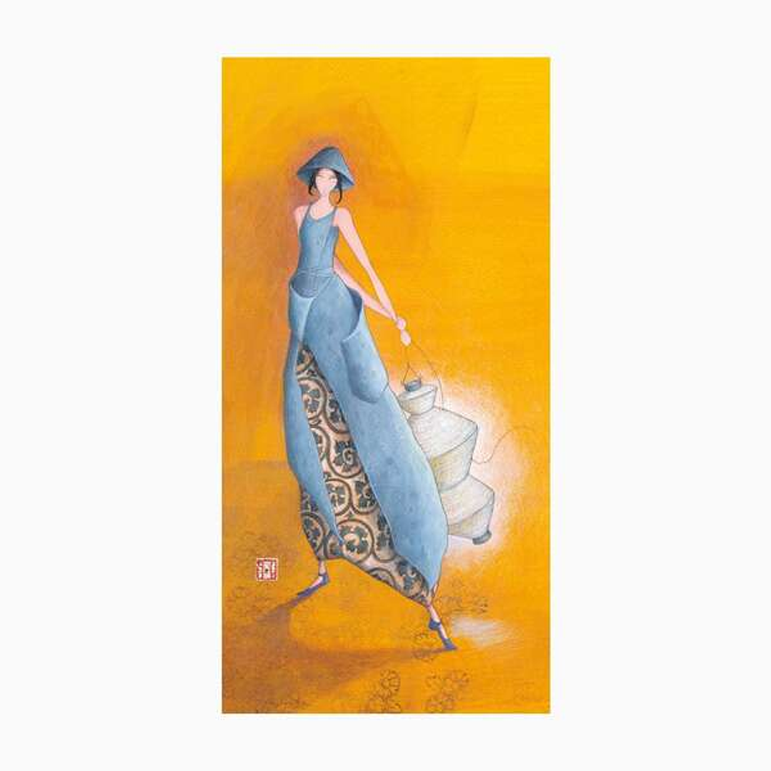 Pictura Aquarupella Gaëlle Boissonnard Tarjeta Doble 10.5x21cm - Acabado en Barniz de Relieve UV Grueso - Laminado Mate de Tacto Suave - Papel con Cer 1