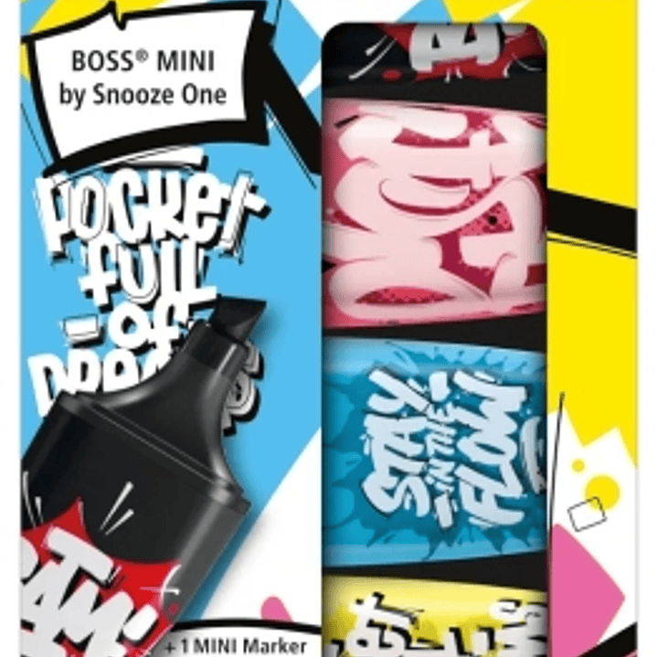 Stabilo Boss Mini by Snooze One Pack de 5 Mini Marcadores Fluorescentes - Trazo entre 2 y 5mm - Tinta con Base de Agua - Antisecado - Colores Surtidos 1