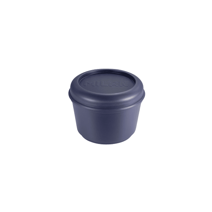 Milan Coleccion 430 Fiambrera Redonda 0.25L - Apta para Microondas, Lavavajillas y Congelador - Libre de BPA - Medidas 10 Ø x 7cm - Color Azul 1