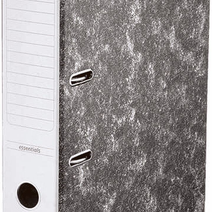 Esselte Archivador de Palanca Formato Folio - Lomo 75mm - Capacidad para 500 Hojas - Color Negro Jaspeado 1