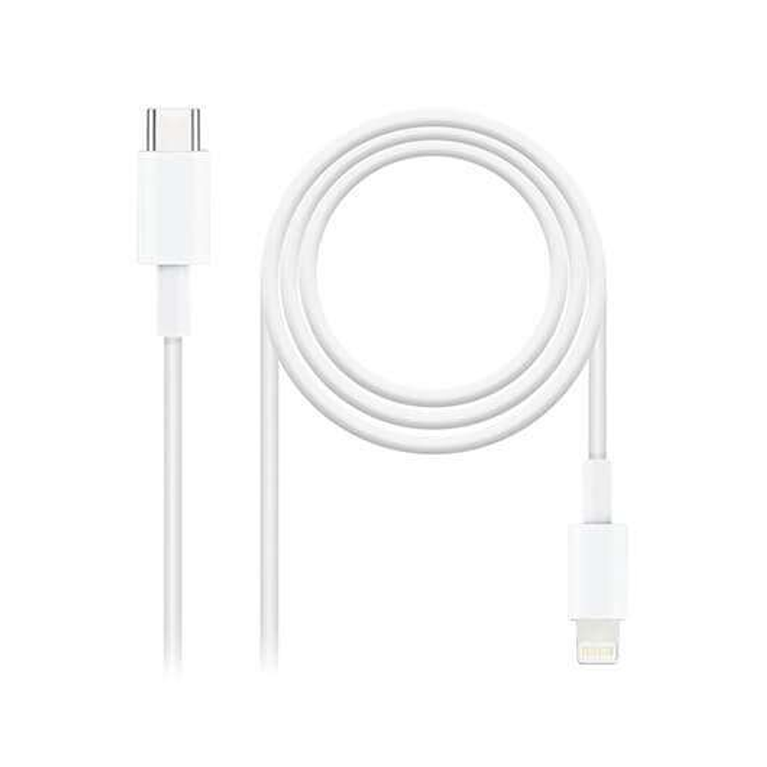 Nanocable Cable USB-C Macho a Lightning Macho 1m - Color Blanco 1