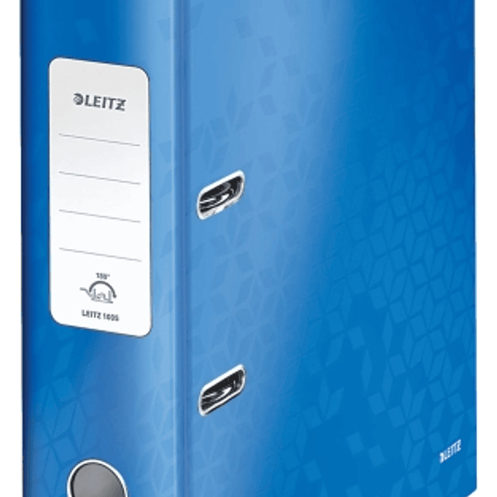 Leitz Wow Archivador de Palanca A4 - Lomo 80mm - Ollao y Rado - Etiqueta en Lomo - Color Azul 1