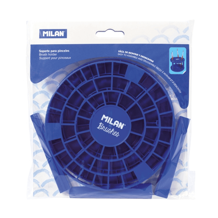 Milan Soporte para Pinceles con 49 Agujeros - Desmontable - 3 Patas - 14.5x10cm - Color Azul Marino 1