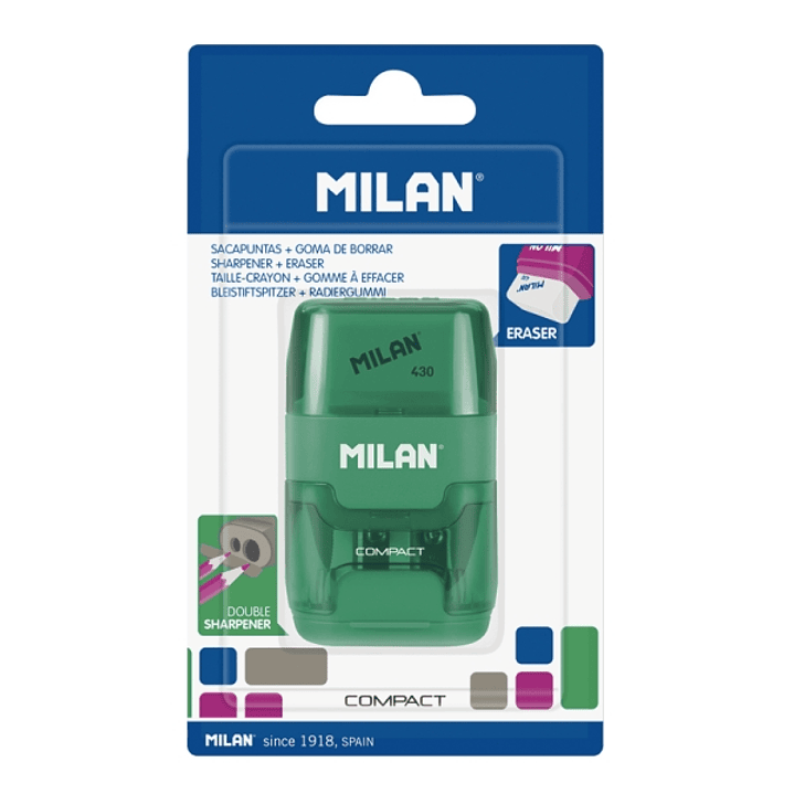 Milan Compact Afilaborra - Cuchilla de Acero de Seguridad - Doble Agujero para Normal y Maxi - Colores Surtidos 1