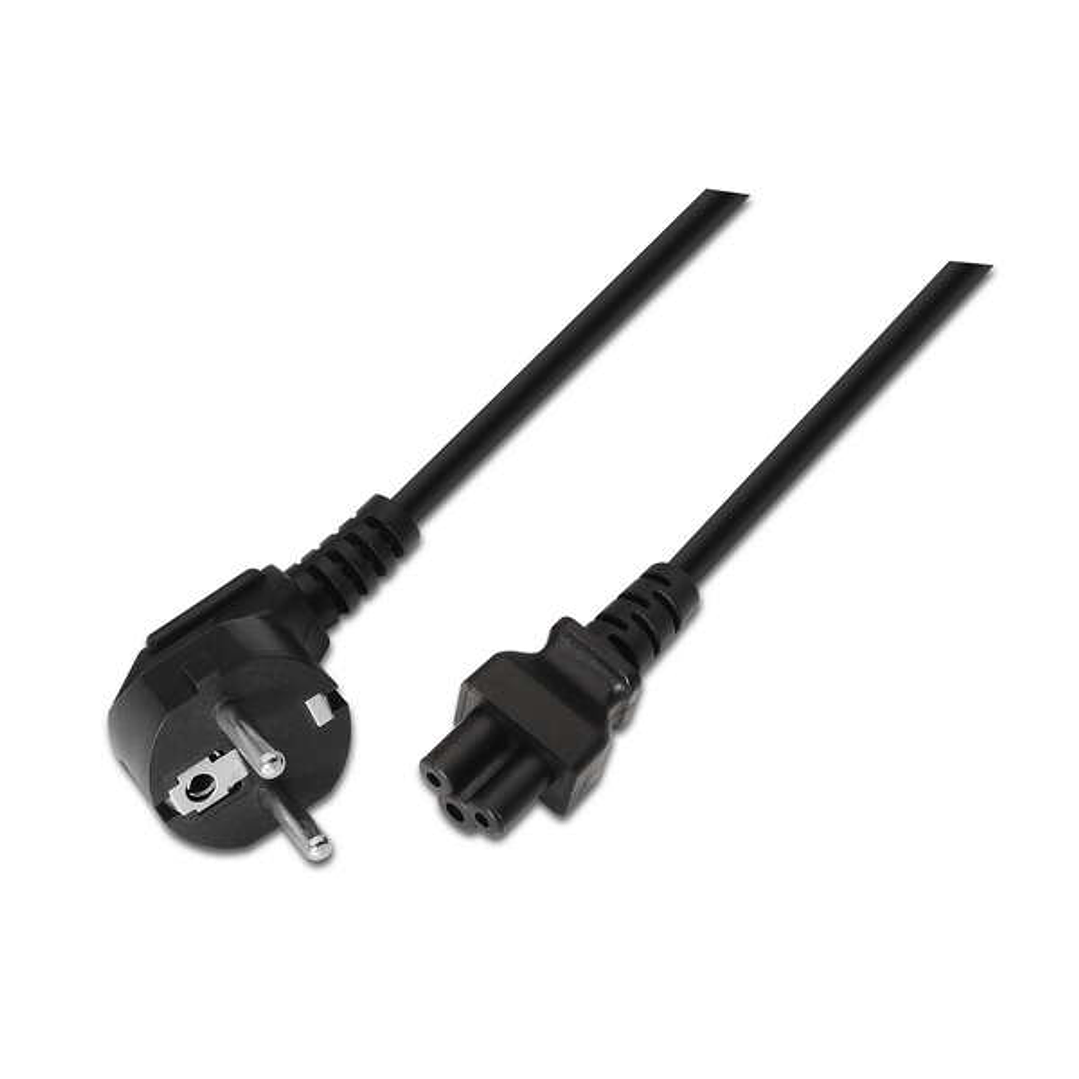 Aisens Cable Alimentacion Trebol - CEE7 Acodado/M-C5/H - 1.5m - 100% Cobre Puro AWG18 - Color Negro 1