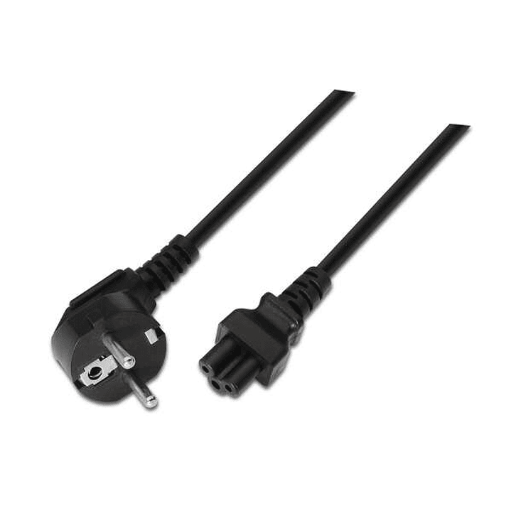 Aisens Cable Alimentacion Trebol - CEE7 Acodado/M-C5/H - 1.5m - 100% Cobre Puro AWG18 - Color Negro 1