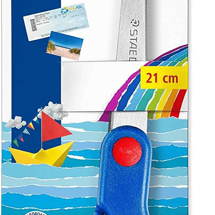 Staedtler Noris 965 Tijera Escolar para Niños - Acero Inoxidable - Suave y Ergonomica - Corte de Calidad - Longitud 21cm 1