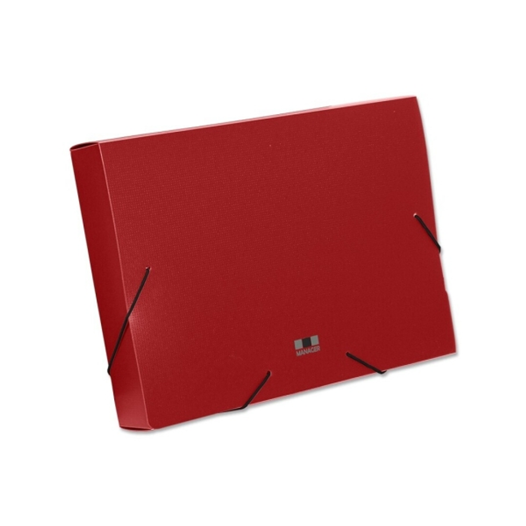 Manager Carpeta para Proyectos - Lomo de 50mm - Fabricada en Polipropileno - Cierre con Gomas - Color Rojo 1