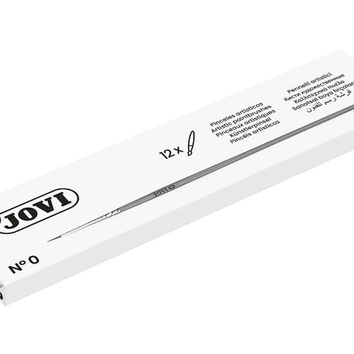 Jovi Pinceles Artisticos Pelo Poney Nº 0 - Pelo Natural - Mango de Madera - Calibre 00 al 12 - Punta Redonda - Pelo Suave - Color Varios 1