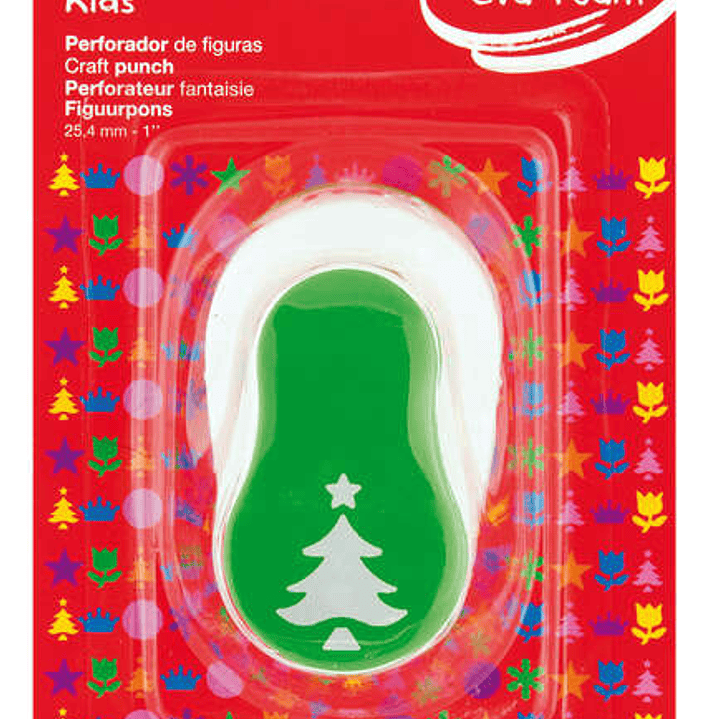 Apli Perforadora Árbol Navidad - Figura 25.4mm - Perfora Papel, Carton, Cartulina y Goma Eva de Hasta 2mm - Deposito de Restos - Doble Uso para Decora 1