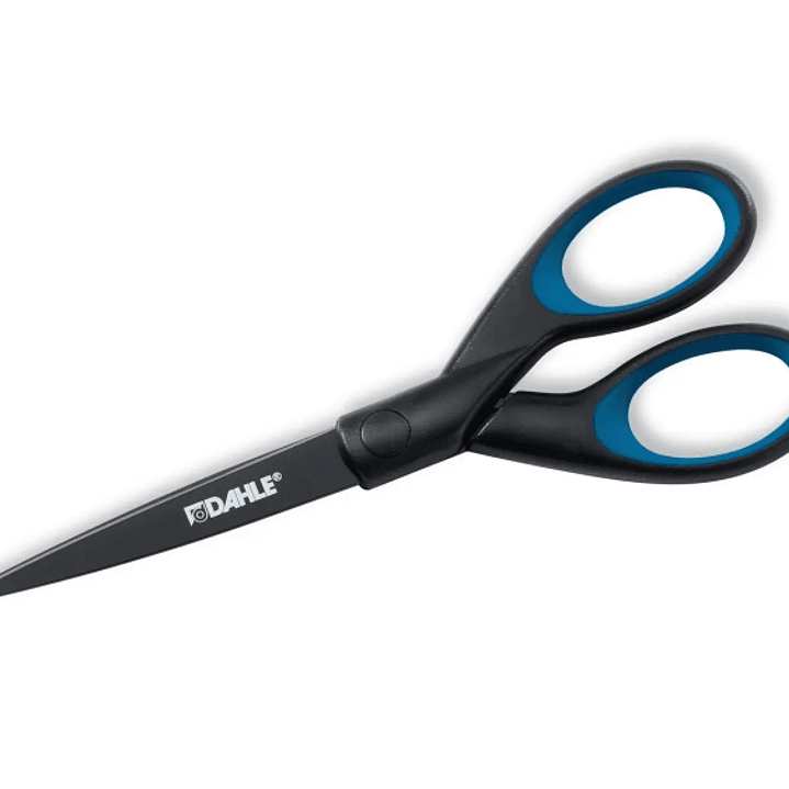 Dahle 54307 Office Titanium Tijeras de Acero Templado 18cm - Recubiertas de Titanio - Revestimiento Antiadherente - Mangos Revestidos de Goma 1