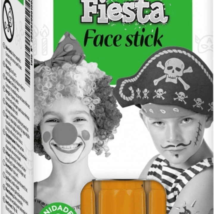Alpino Fiesta Face Stick Pack con 6 Barritas de Pintura Facial - Sistema Retractil Giratorio - Se Lava con Agua - Testado Dermatologicamente - Color N 1