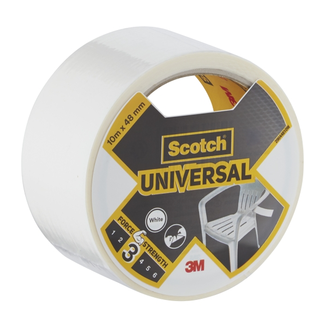 Scotch Universal Cinta Adhesiva Americana 48mm x 10m - Color Blanco 1