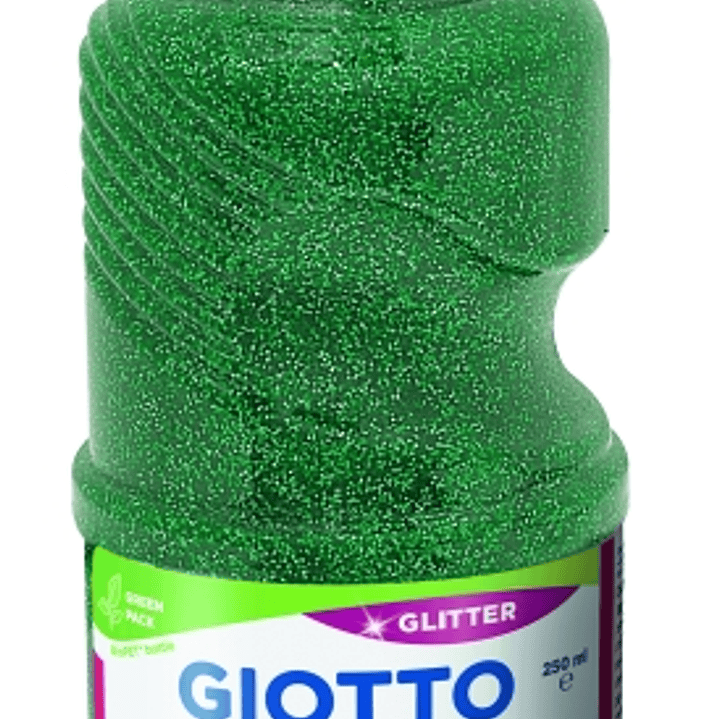 Giotto Extra Quality Glitter Tempera - 250ml - Lispa para el Uso - Botella Bio Pet - Color Verde 1