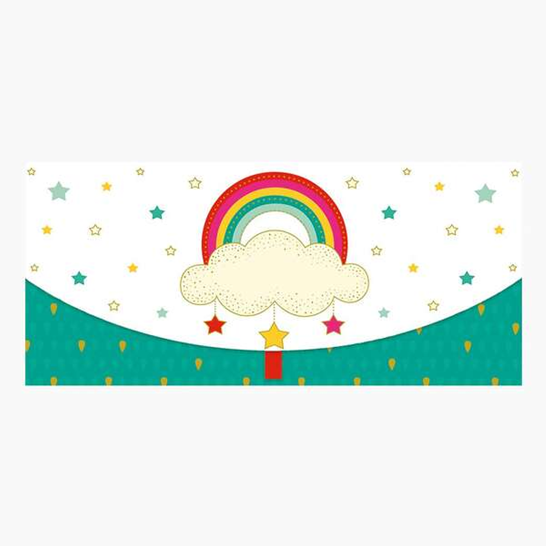 Pictura Tarjeta Money Cards - Tarjeta de Regalo Tipo Sobre Horizontal - Tematica Arcoiris - 21.3x9.6cm - Embolsada Individualmente en Celofan - Inclui 1