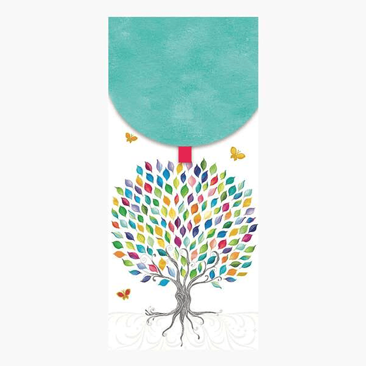 Pictura Tarjeta Money Cards - Tarjeta de Regalo Vertical - 9.6x21.3cm - Tematica Arbol - Embolsada Individualmente - Incluye Sobre Blanco - Papel con  1