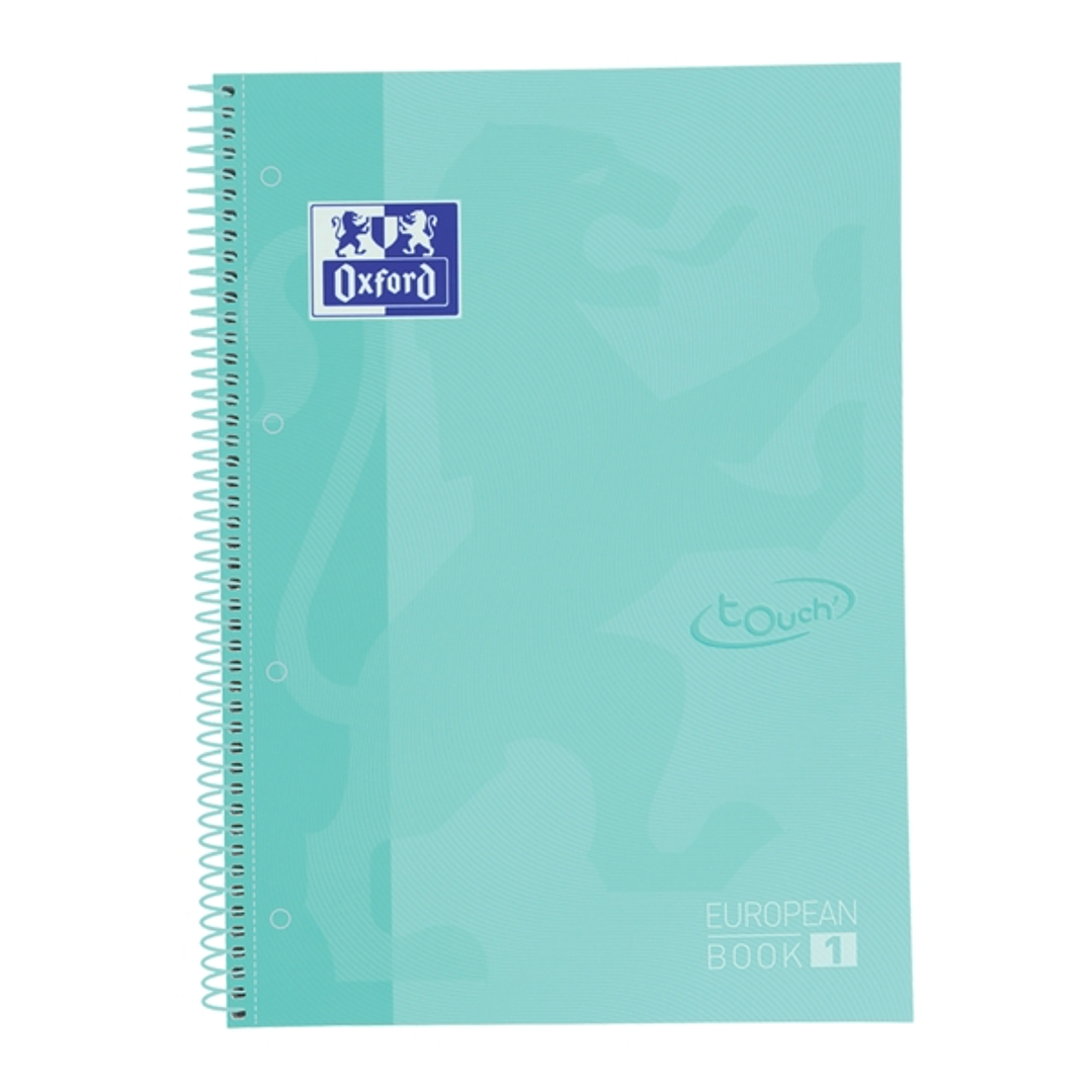 Oxford School Touch Europeanbook 1 Cuaderno A4+ 80 Hojas Cuadricula 5x5mm - Tapa Extradura - Color Ice Mint 1