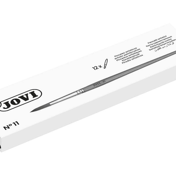 Jovi Pinceles Artisticos Pelo Poney Nº 11 - Pelo Natural - Mango de Madera - Calibre 00 al 12 - Punta Redonda - Pelo Suave - Color Varios 1