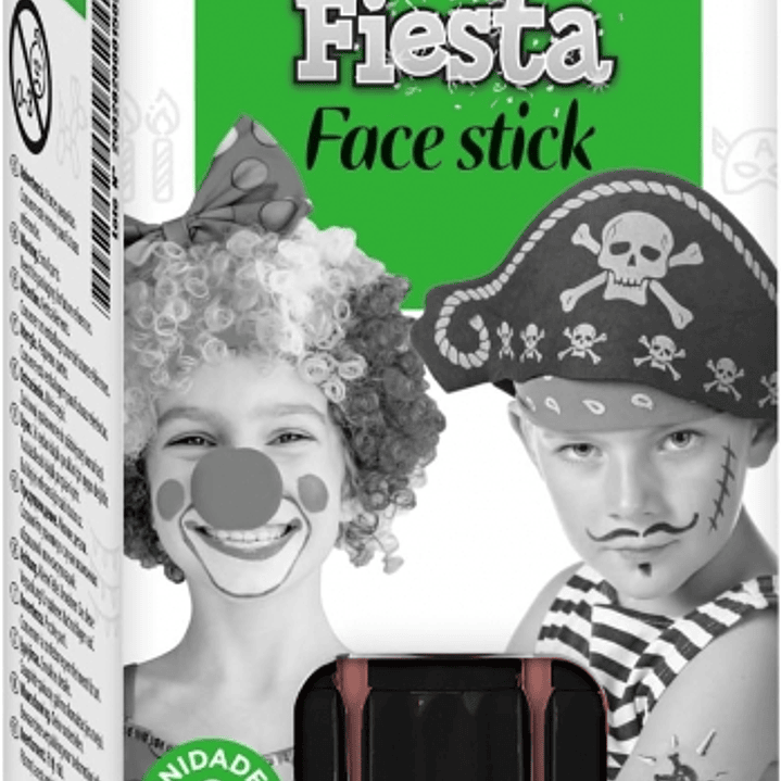 Alpino Fiesta Face Stick Pack con 6 Barritas de Pintura Facial - Sistema Retractil Giratorio - Se Lava con Agua - Testado Dermatologicamente - Color N 1