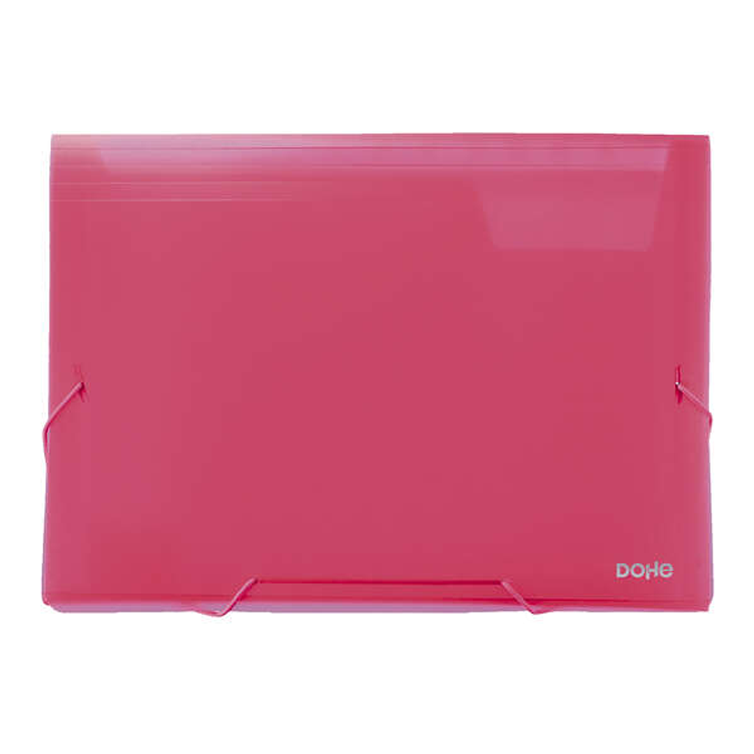 Dohe Clasificadores Acordeon de 13 Departamentos - Tamaño A4 Apaisado - Fabricados en Polipropileno Translucido de 700 Micras - con Cierre de Gomas 1