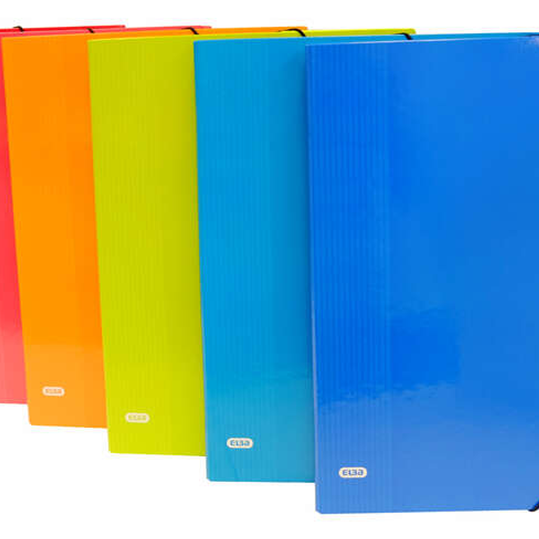 Elba Color Life Clasificador Tamaño Folio con 12 Separadores - Lomo de 25mm - Con Solapa y Cierre de Gomas - Resistente y Duradero - Colores Surtidos 1