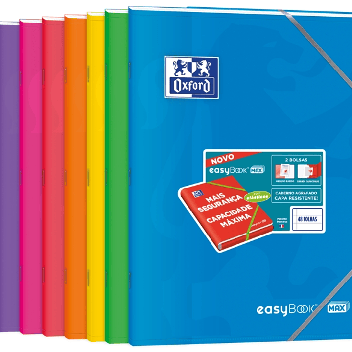 Oxford Easybook Max A4 Libreta Grapada - Tapa de Plastico Resistente - 1 Linea con 2 Margenes - 48 Hojas de Papel de Alta Calidad 1