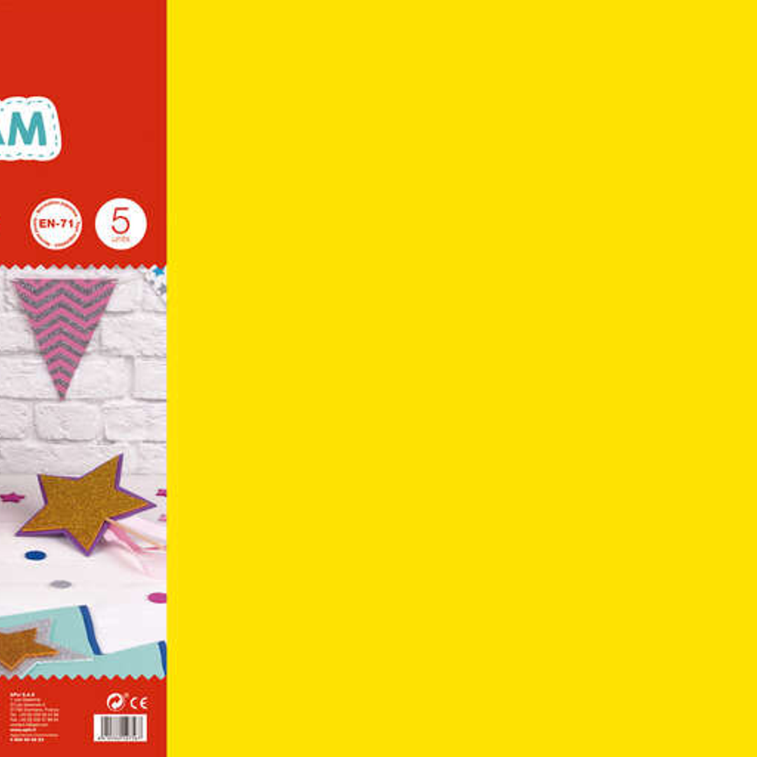 Apli Goma Eva Amarilla 600x400 - 5 Hojas de Tamaño Grande y Flexible 1