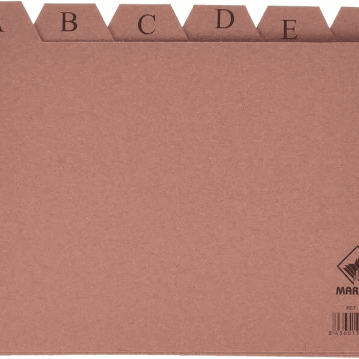 Mariola Indice A-Z Nº5 para Fichero - Medidas 215x160mm - Color Marron 1