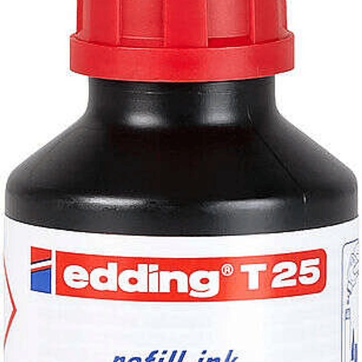 Edding T25 Bote de Recarga para Rotulador Permanente - Capacidad 30ml - Color Rojo 1