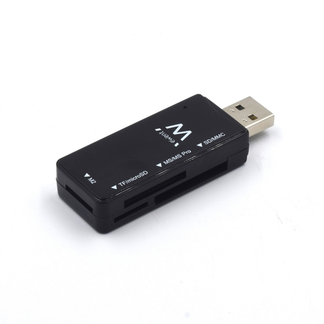 Ewent Lector de Tarjetas Externo USB 2.0 - Velocidad de Transferencia hasta 480Mbps - Color Negro 1