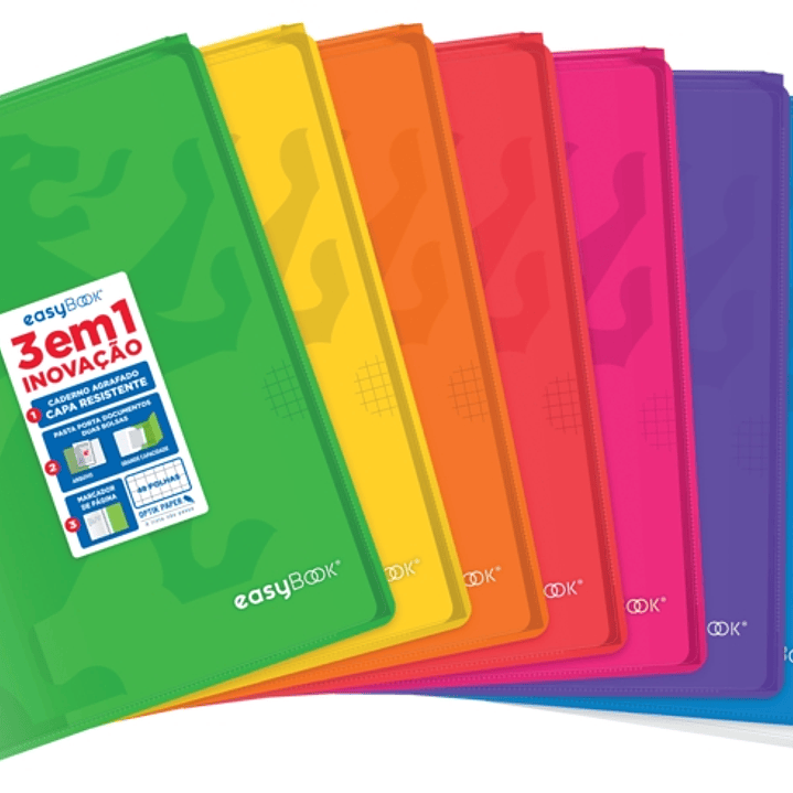 Oxford Easybook A4 Libreta Grapada - Tapa de Plastico Resistente - Cuadricula 5x5 con 2 Margenes - 48 Hojas de Papel de Alta Calidad - Colores Surtido 1