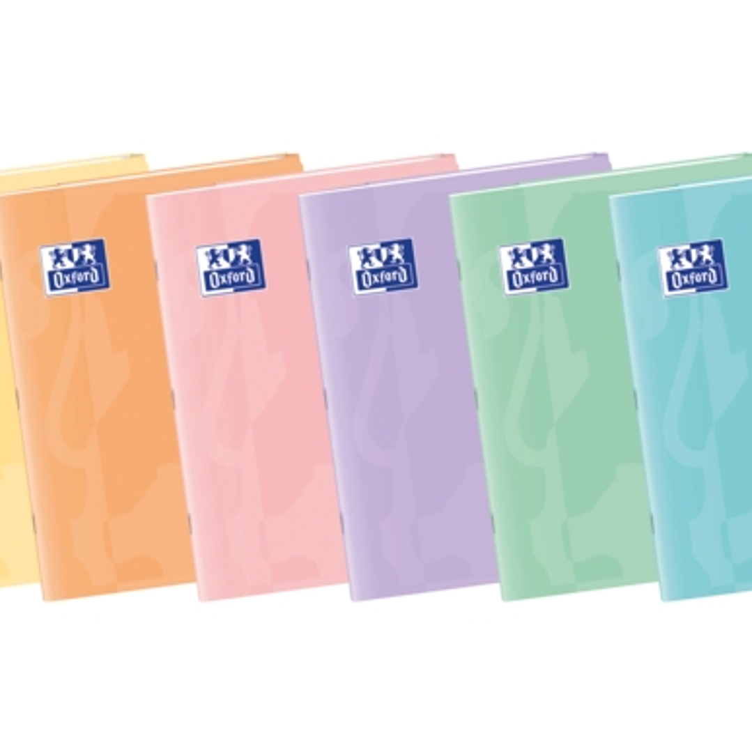 Oxford Easybook A4 Libreta Grapada - Tapa de Plastico Resistente - 48 Hojas con Margen - Cuadricula 4x4 - Diseño en Tonos Pastel 1
