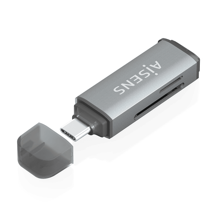 Aisens Lector de Tarjetas USB-C 3.1 Gen1 - Compatible con SD, Micro SD, MMC, RS-MMC, MMC Micro - Color Gris 1