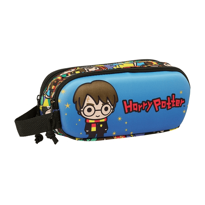 Safta Harry Potter Estuche Portatodo 3D - 2 Compartimentos - Asa de Mano - 21x8x6cm - Color Azul 1