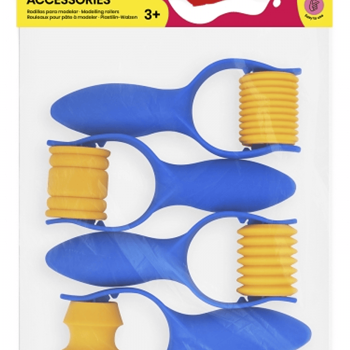 Jovi Modelling Accessories Bolsa con 4 Rodillos Formas Diversas - Texturas Variadas - Ideal para Manualidades - Facil de Usar - Color Azul 1