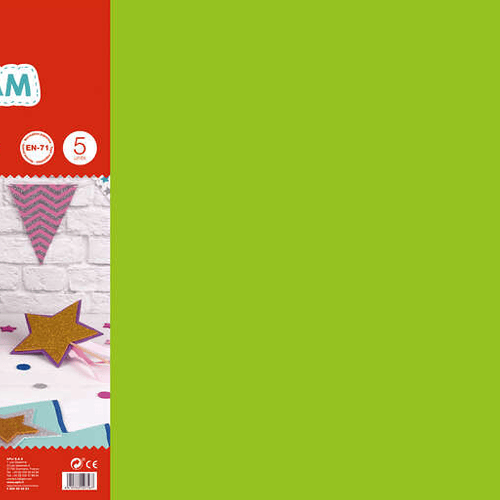 Apli Goma Eva Verde Claro 600x400 - 5 Hojas de Tamaño Grande y Flexible - Ideal para Manualidades y Decoracion 1