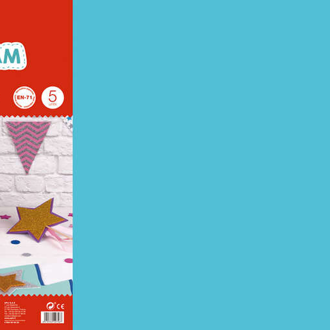 Apli Goma Eva Azul Claro 600x400 - 5 Hojas de Tamaño Estandar - Ideal para Manualidades y Decoracion 1