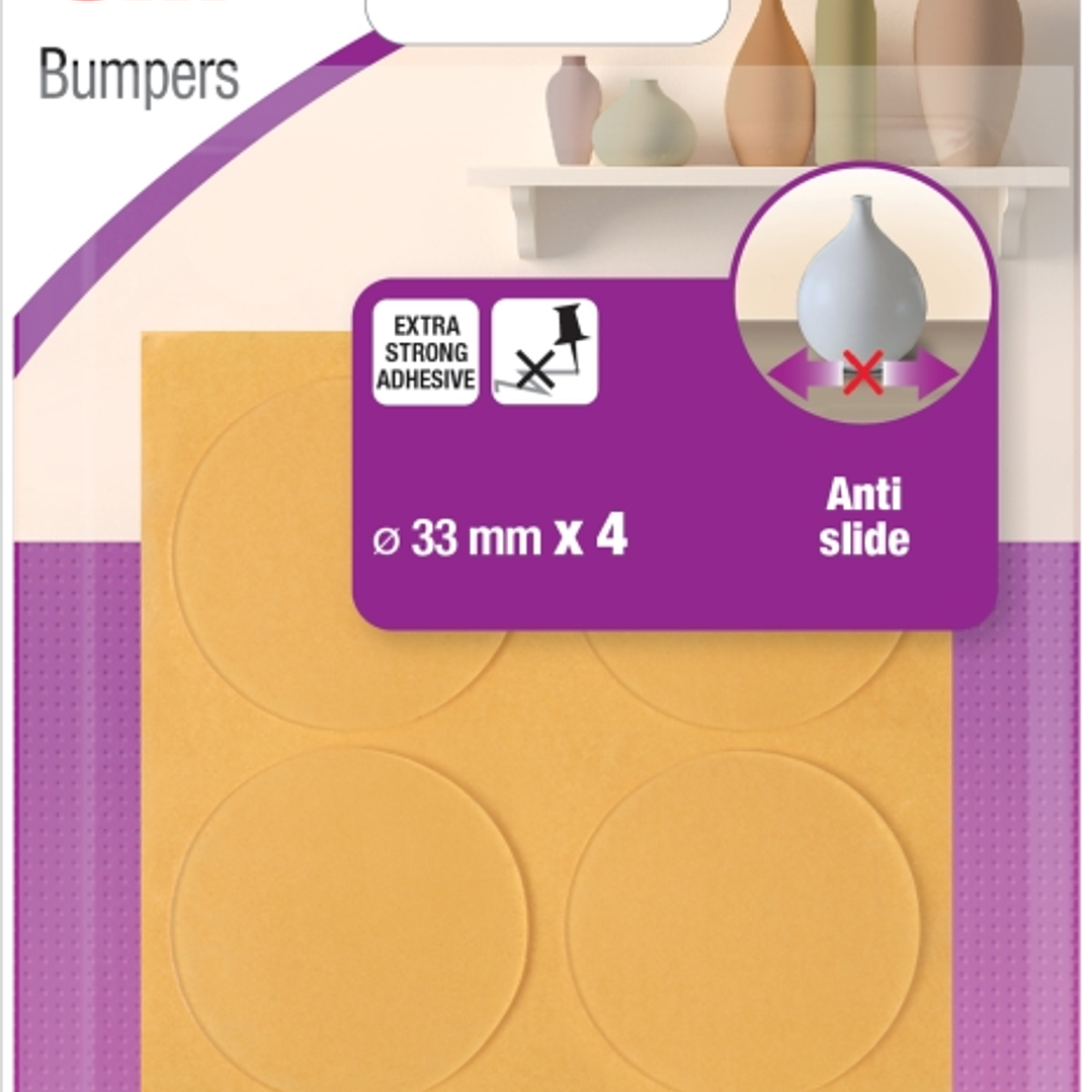 3M Pack de 4 Almohadillas Adhesivas Antideslizamiento - 33mm de Diametro - Color Transparente 1