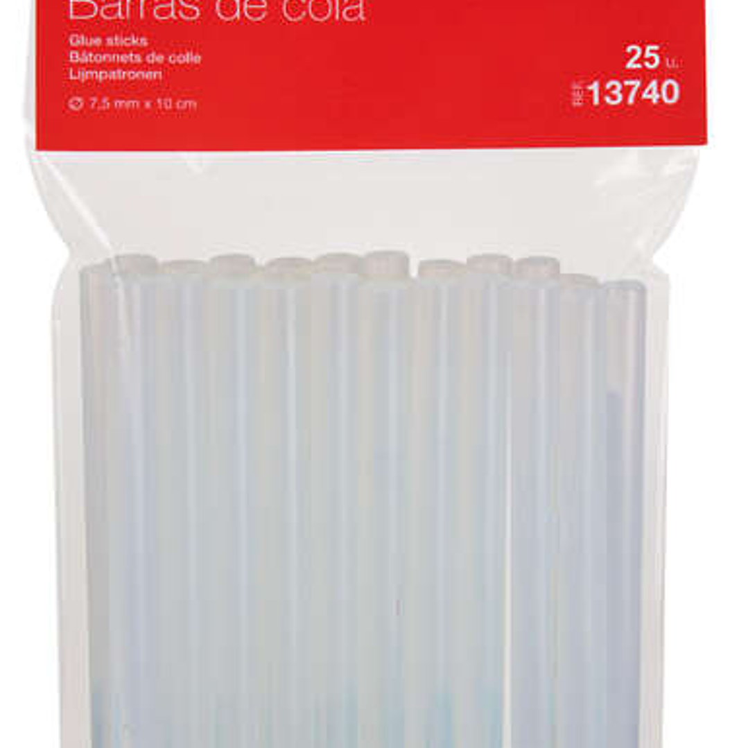 Apli Pack de 25 Barras Termofusibles Ø7.5mmx10cm - Precision y Limpieza en tus Trabajos - No Gotea - Compatible con Pistolas Ø7.5mm 1