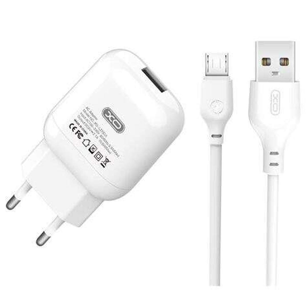 XO L37 Pack Cargador de Corriente USB + Cable USB a MicroUSB 1
