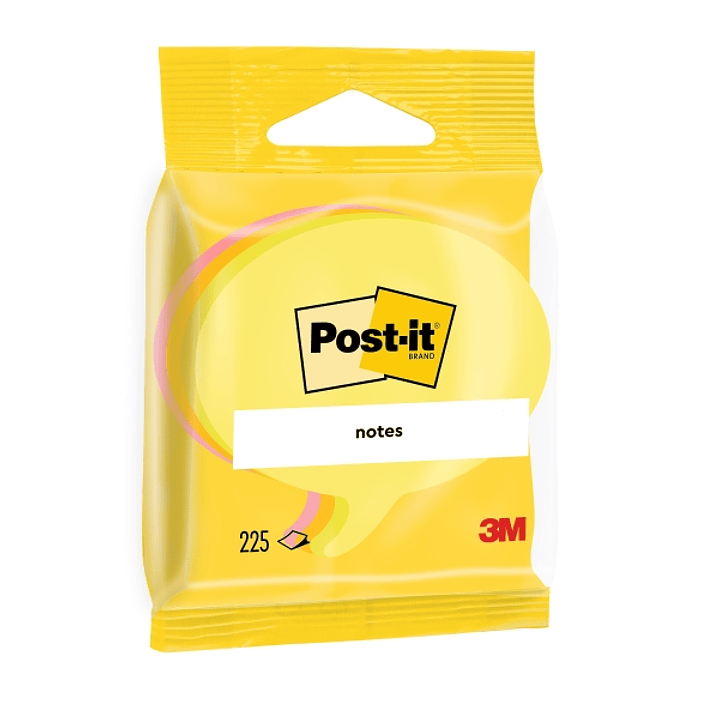 Post-It Pack de 3 Blocs de 225 Notas Adhesivas Reposicionables - Forma Bocadillo - 70x70mm - Colores Surtidos 1