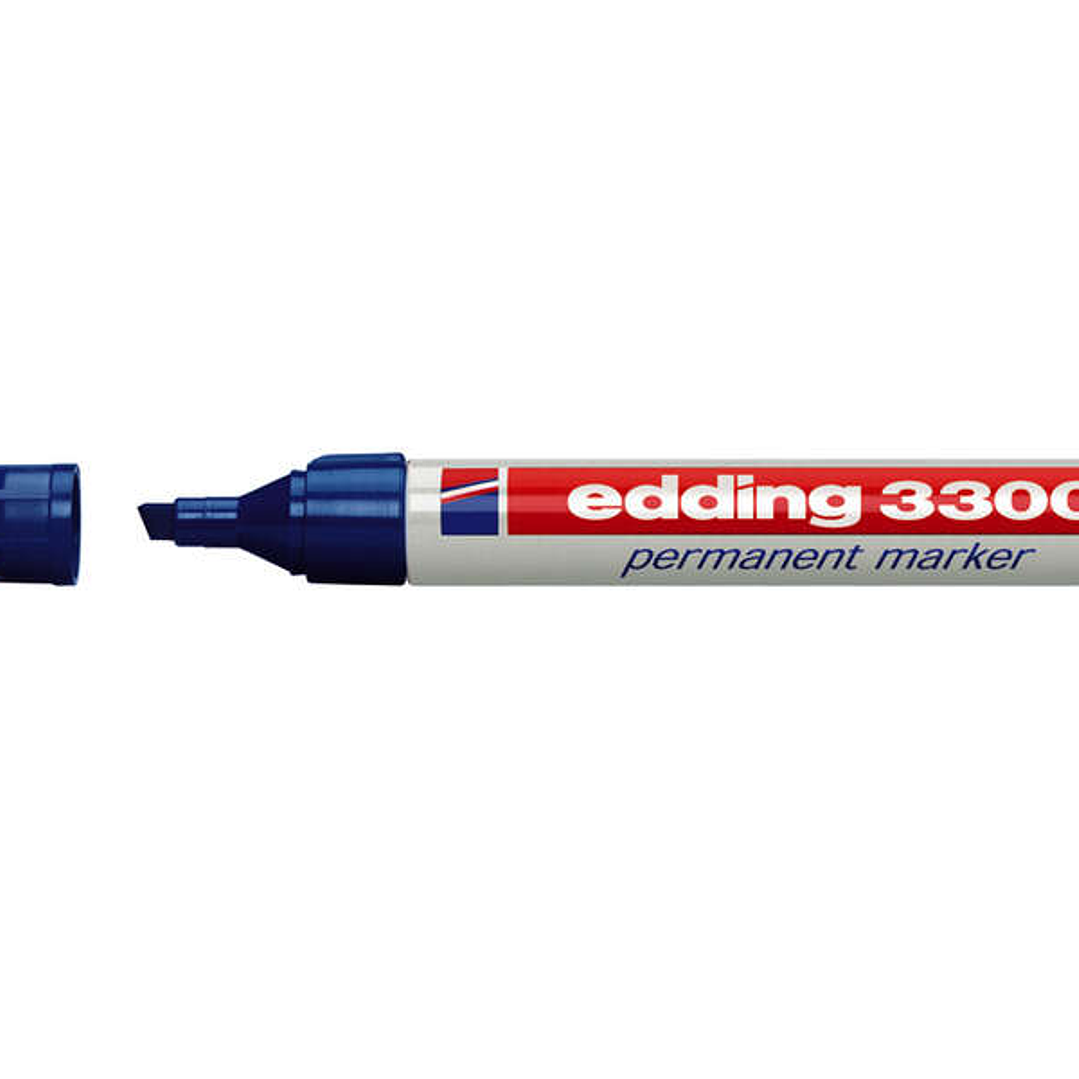 Edding 3300 Rotulador Permanente - Punta Biselada - Trazo entre 1 y 5 mm. - Tinta Casi Inodora - Secado Rapido - Color Azul 1