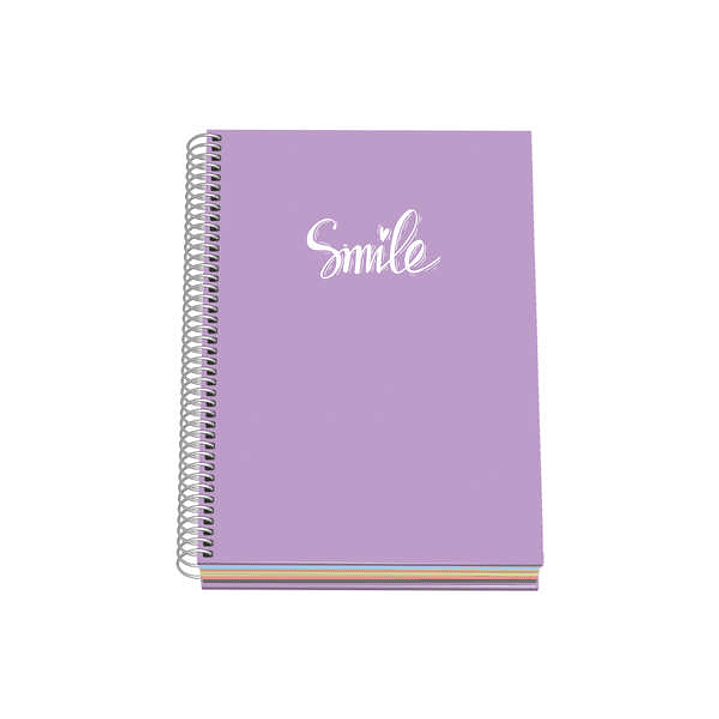 Dohe Serie Pastel Cuaderno con Espiral - Tamaño A5 de 100 Hojas 90gr - Hojas Microperforadas con 2 Taladros - Cuadricula 5mm - Color Morado Pastel 1
